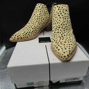 DOLCE VITA LEOPARD PRINT BOOTS.   DYED COW HAIR.  SIZE 7.  NIB